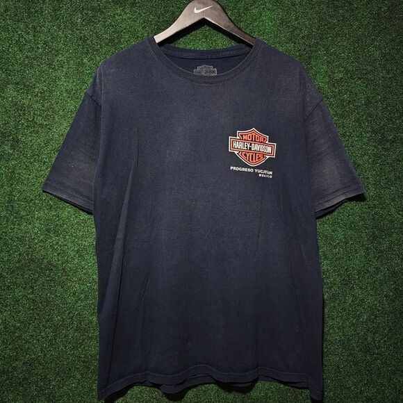 Harley Davidson Mexico Yucatsn Puerto Progreso Skull y2k Biker Motorcycle - Picture 2 of 6